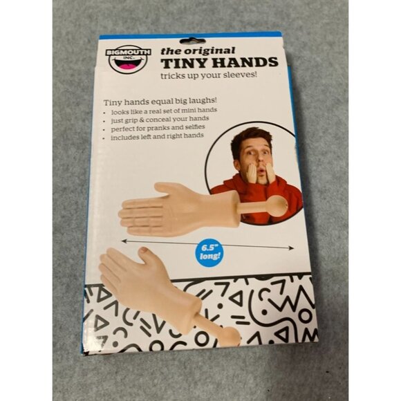 New Big Mouth Prank Joke Fun Tiny Hands Under 5 in 6.5 in total length - Picture 2 of 3